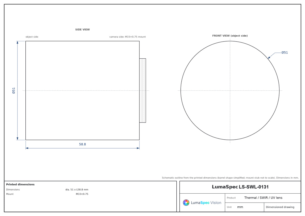 LS-SWL-0131 dimensions (mm)