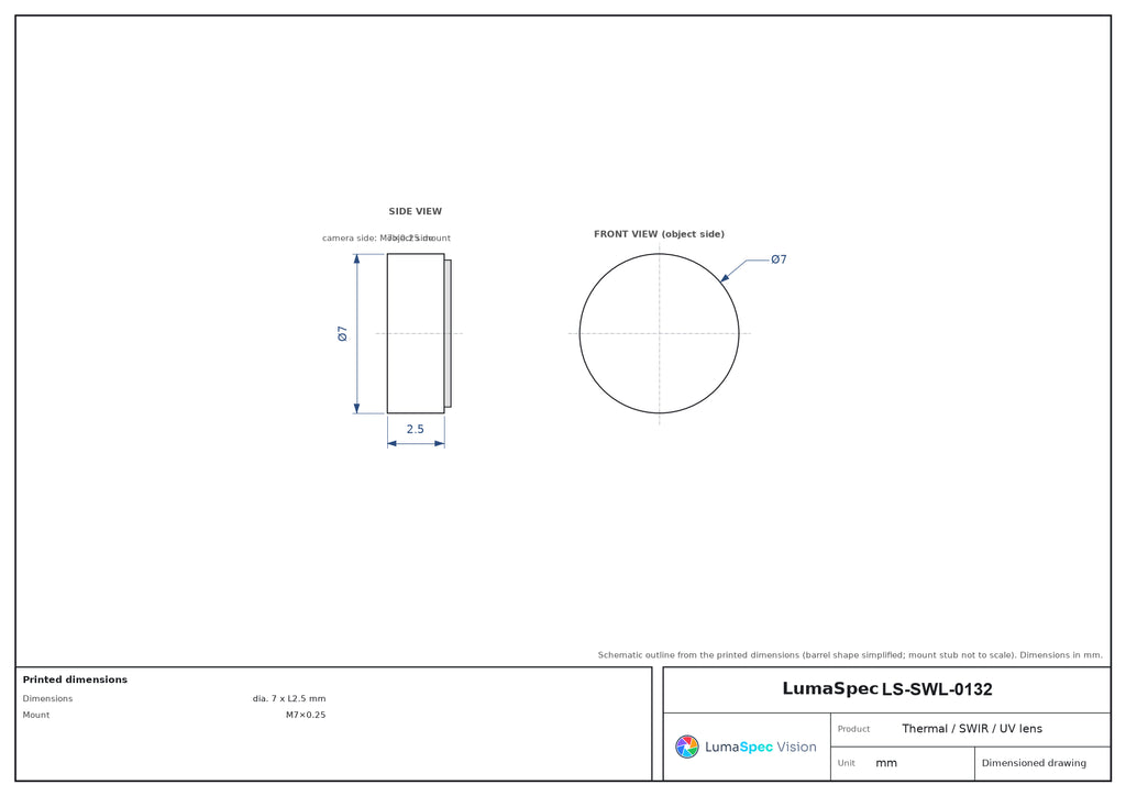 LS-SWL-0132 dimensions (mm)