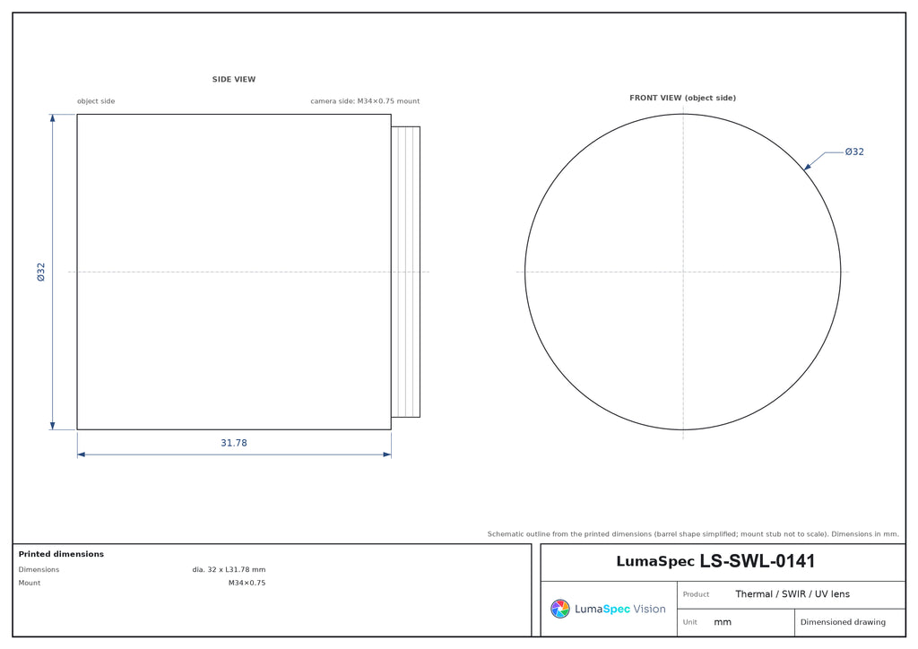 LS-SWL-0141 dimensions (mm)