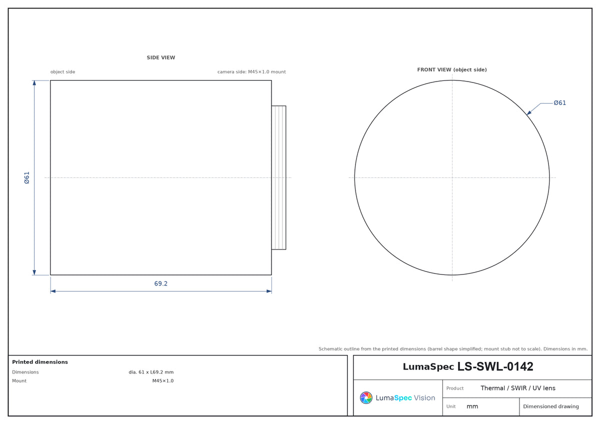 LS-SWL-0142 dimensions (mm)