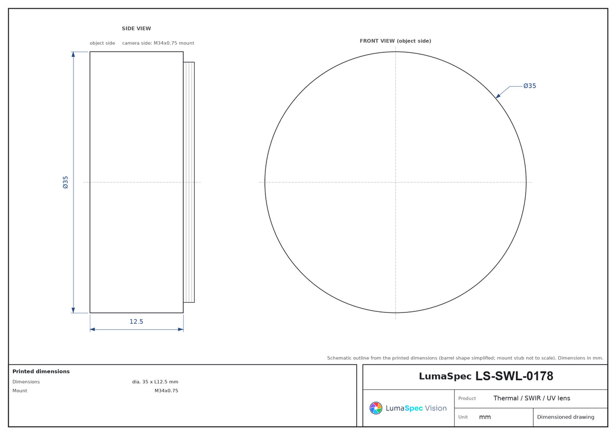 LS-SWL-0178 dimensions (mm)