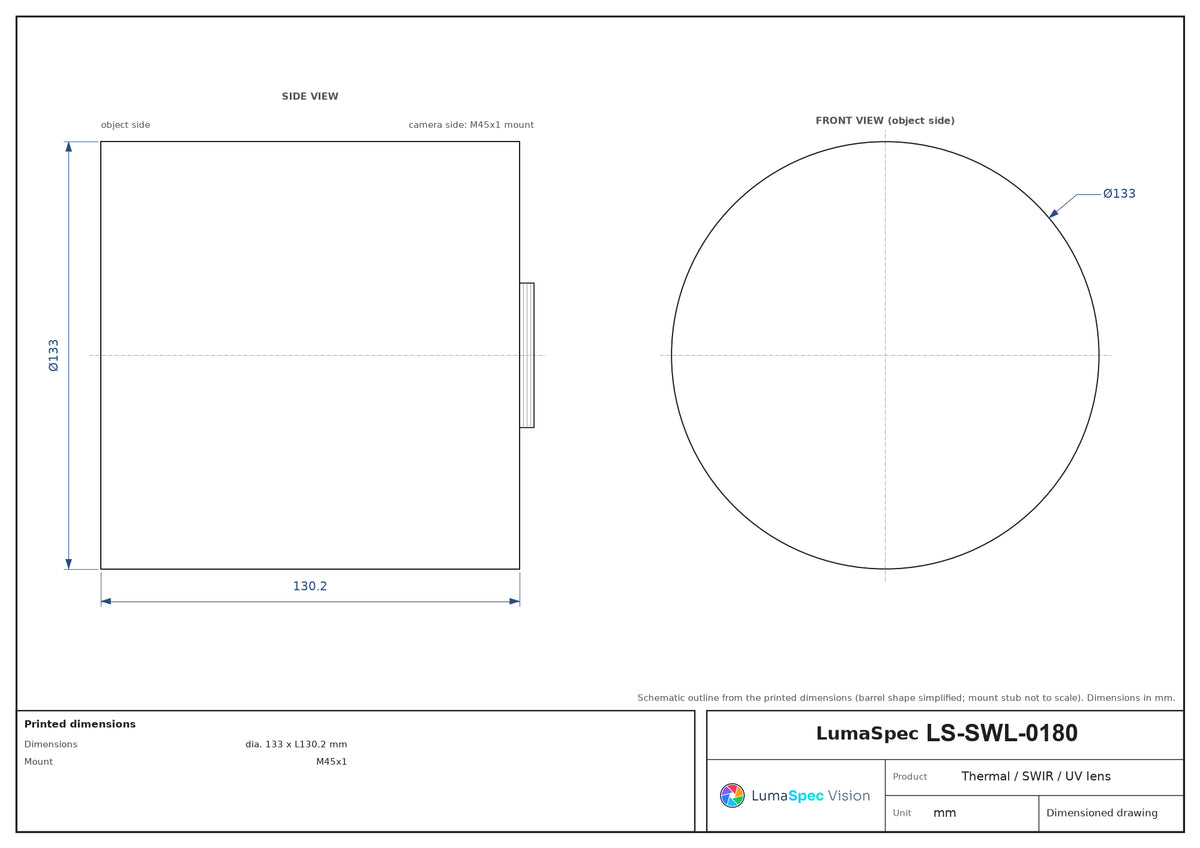 LS-SWL-0180 dimensions (mm)
