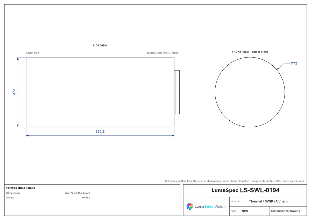 LS-SWL-0194 dimensions (mm)