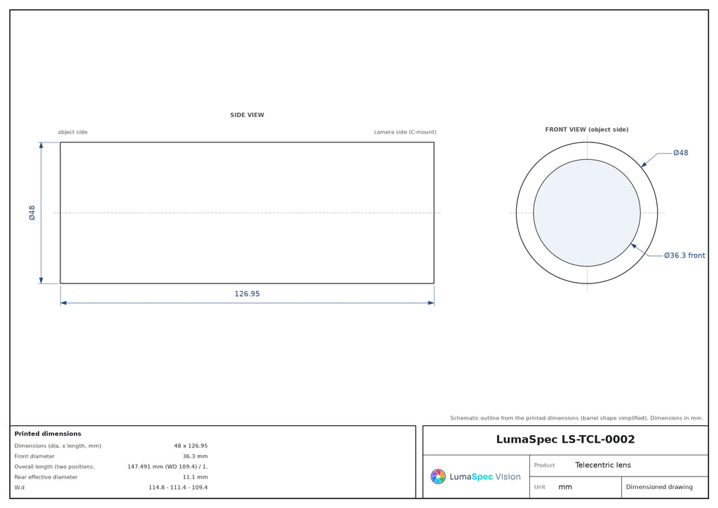 LS-TCL-0002 dimensions (mm)