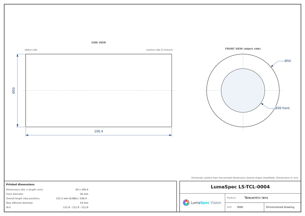 LS-TCL-0004 dimensions (mm)