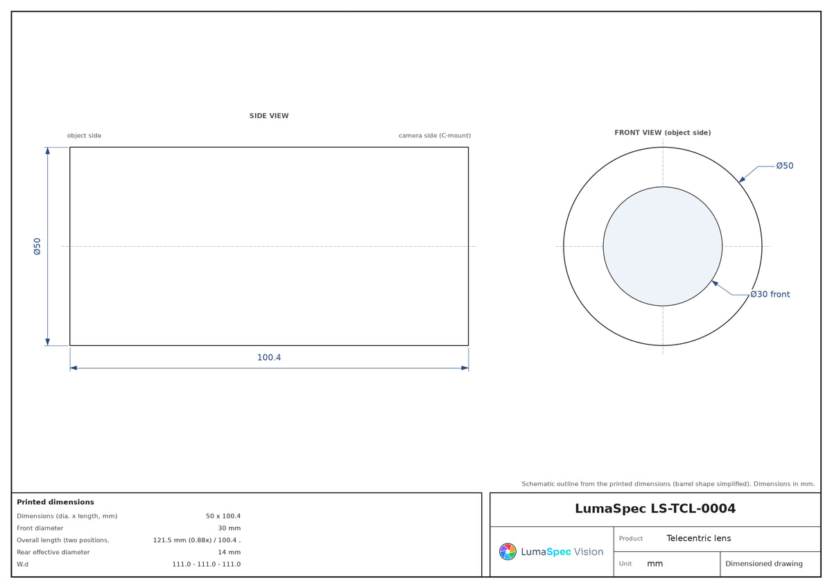 LS-TCL-0004 dimensions (mm)
