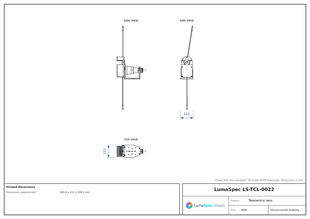 LS-TCL-0022 dimensions (mm)