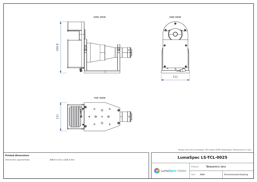 LS-TCL-0025 dimensions (mm)