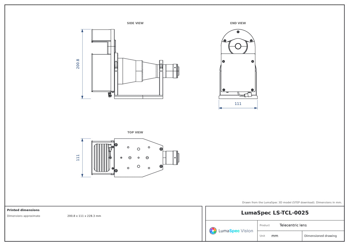 LS-TCL-0025 dimensions (mm)