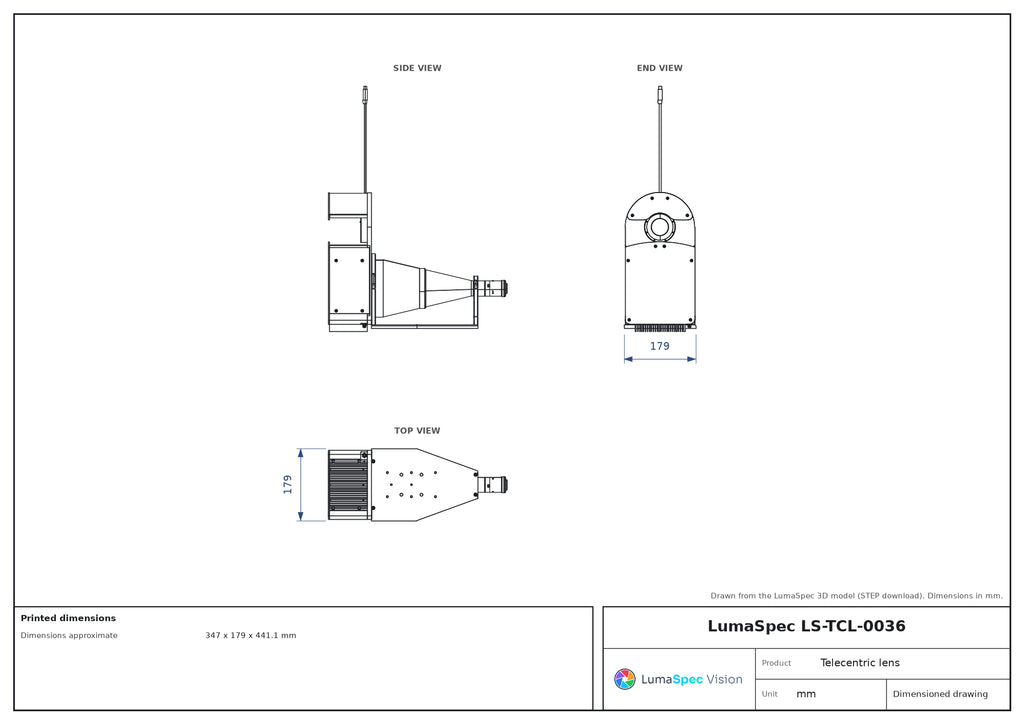 LS-TCL-0036 dimensions (mm)