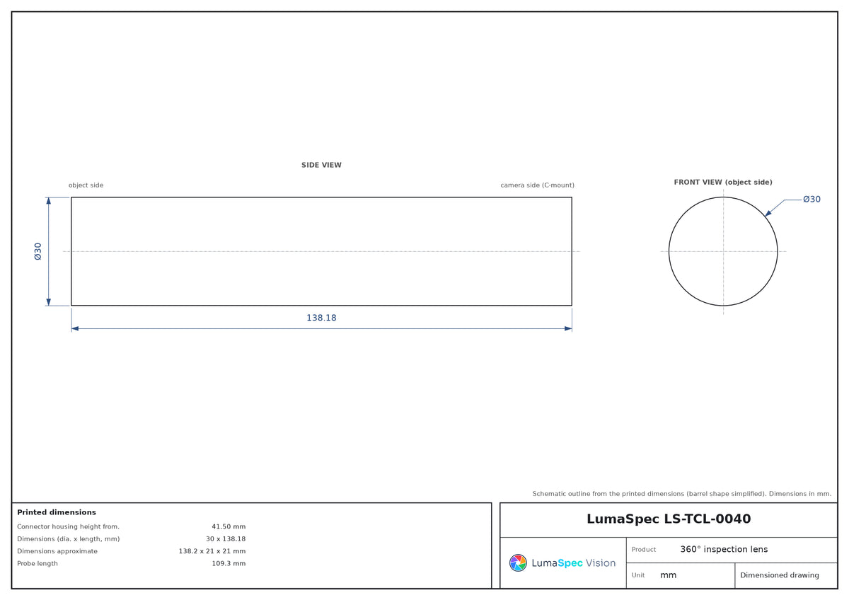 LS-TCL-0040 dimensions (mm)