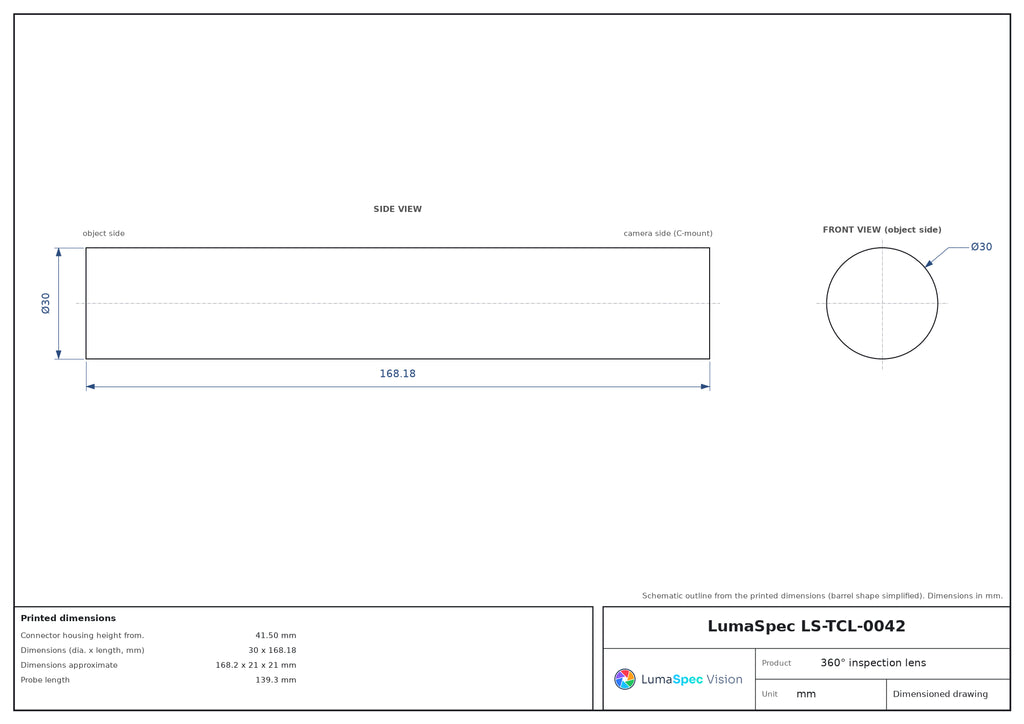 LS-TCL-0042 dimensions (mm)