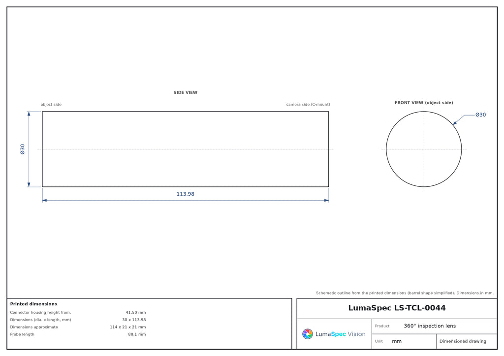 LS-TCL-0044 dimensions (mm)