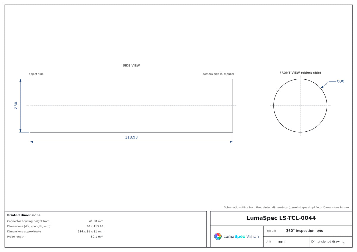 LS-TCL-0044 dimensions (mm)