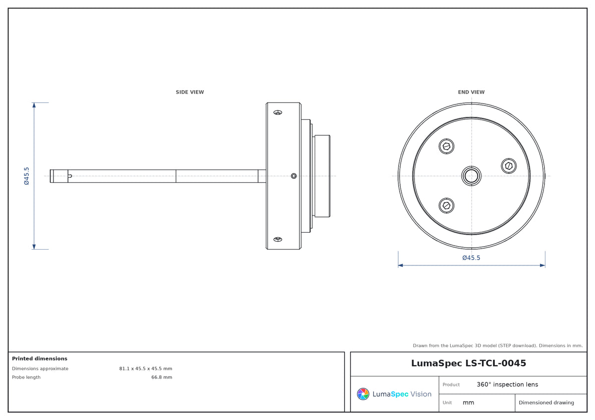 LS-TCL-0045 dimensions (mm)