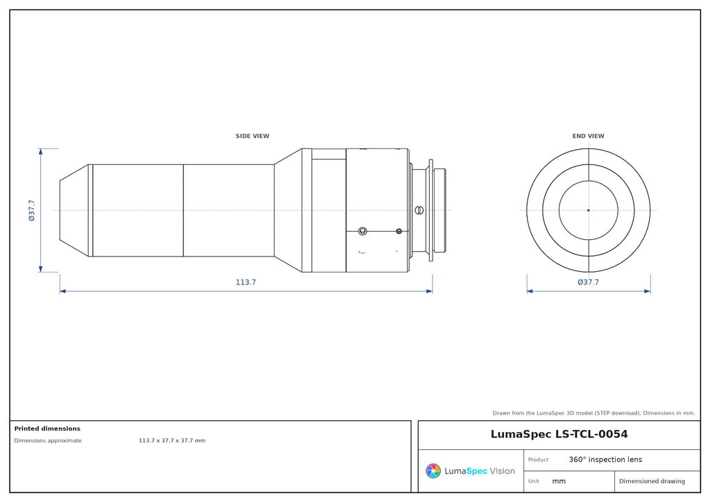 LS-TCL-0054 dimensions (mm)