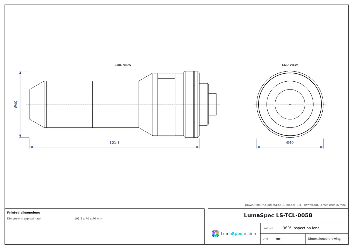LS-TCL-0058 dimensions (mm)