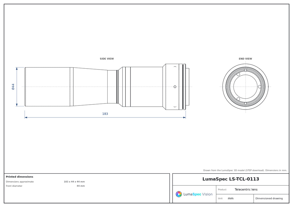 LS-TCL-0113 dimensions (mm)