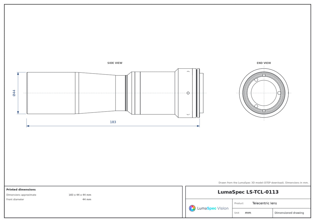 LS-TCL-0113 dimensions (mm)
