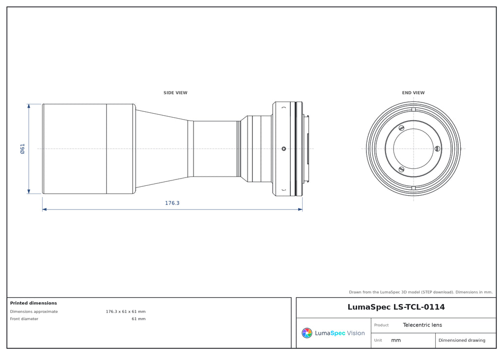 LS-TCL-0114 dimensions (mm)