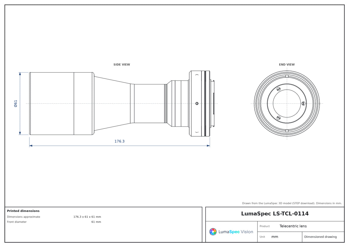 LS-TCL-0114 dimensions (mm)