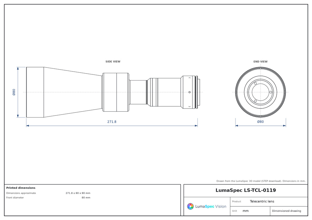 LS-TCL-0119 dimensions (mm)