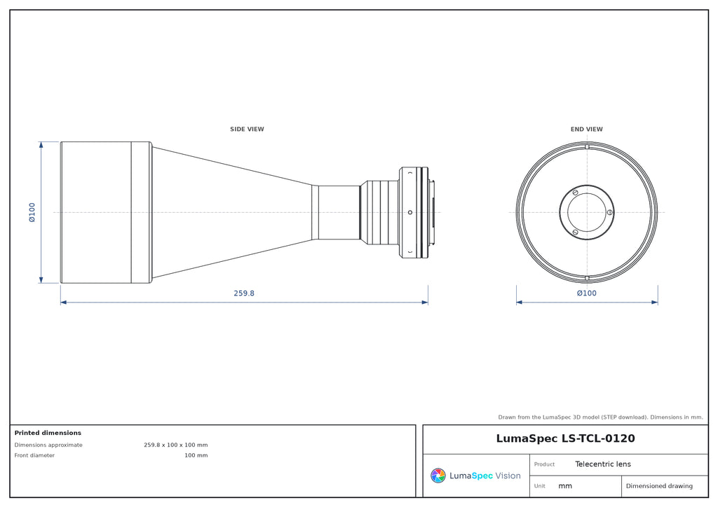 LS-TCL-0120 dimensions (mm)