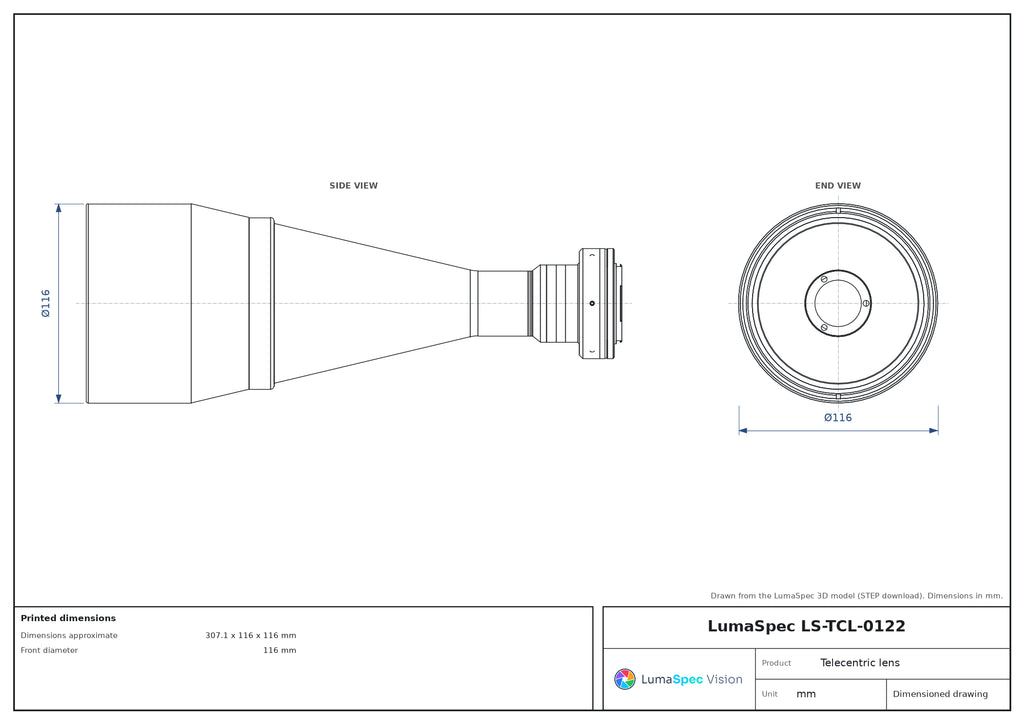 LS-TCL-0122 dimensions (mm)