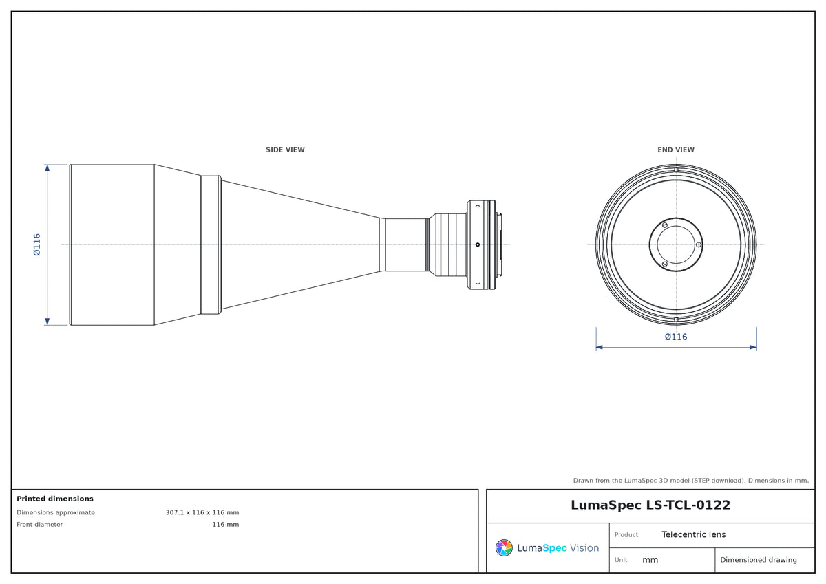 LS-TCL-0122 dimensions (mm)