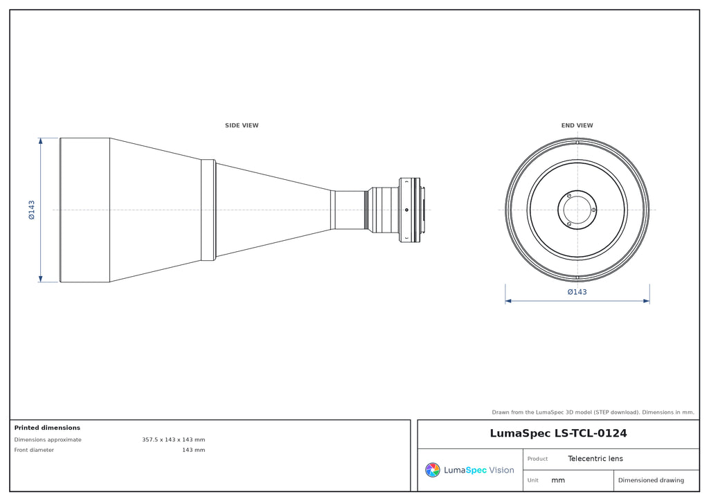 LS-TCL-0124 dimensions (mm)