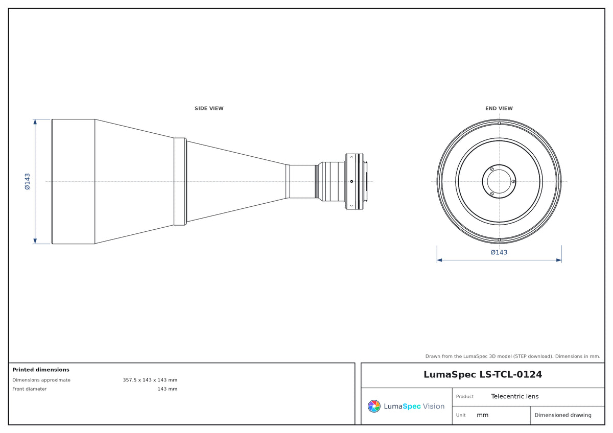 LS-TCL-0124 dimensions (mm)