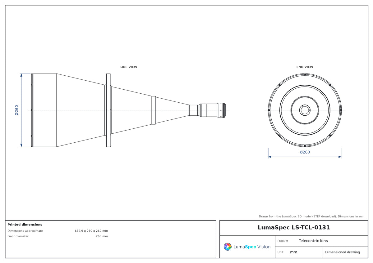 LS-TCL-0131 dimensions (mm)