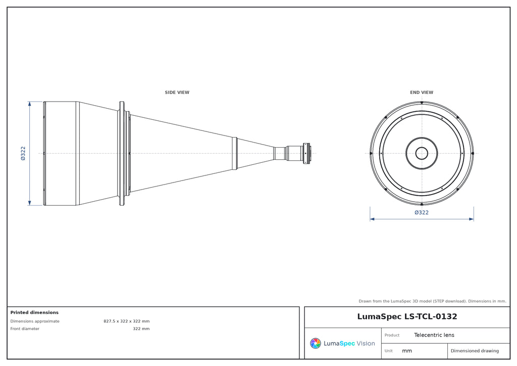 LS-TCL-0132 dimensions (mm)