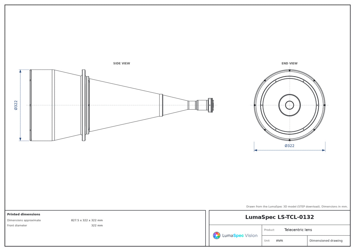 LS-TCL-0132 dimensions (mm)