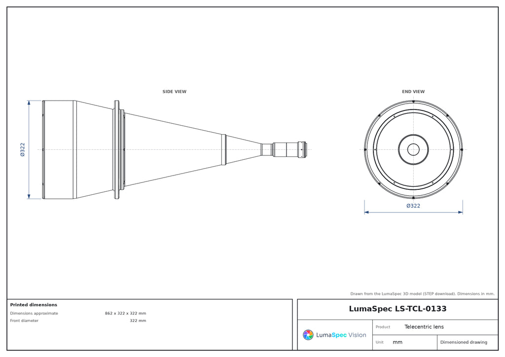 LS-TCL-0133 dimensions (mm)