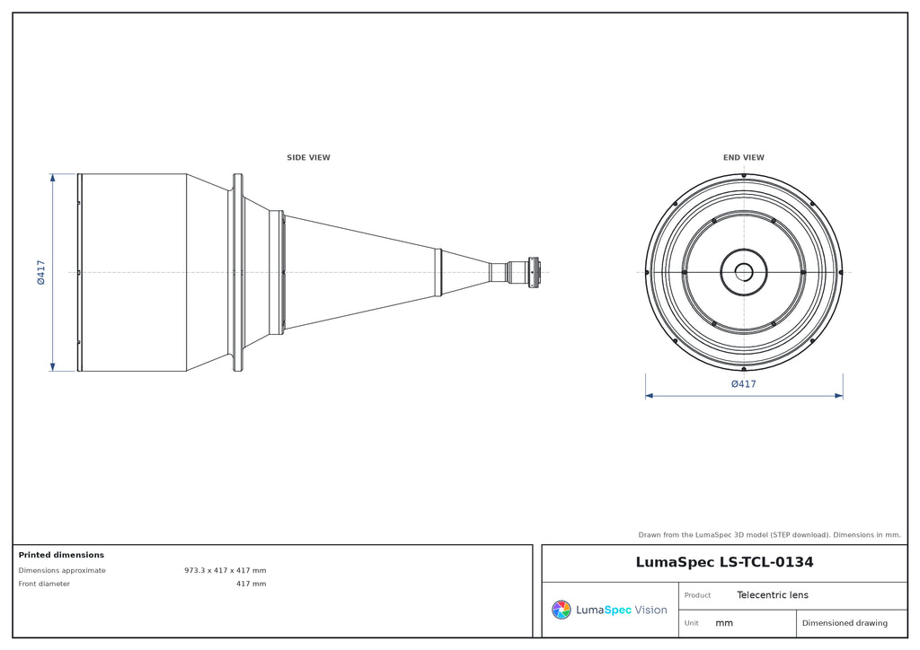 LS-TCL-0134 dimensions (mm)