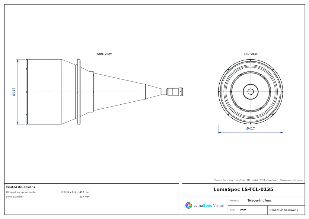 LS-TCL-0135 dimensions (mm)