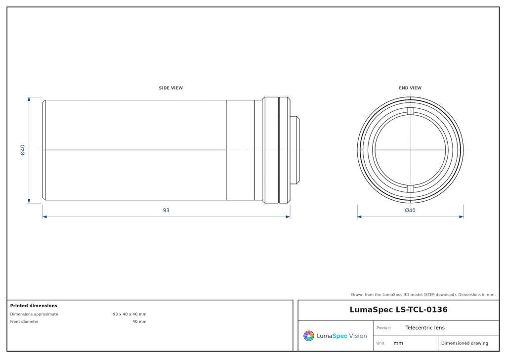 LS-TCL-0136 dimensions (mm)