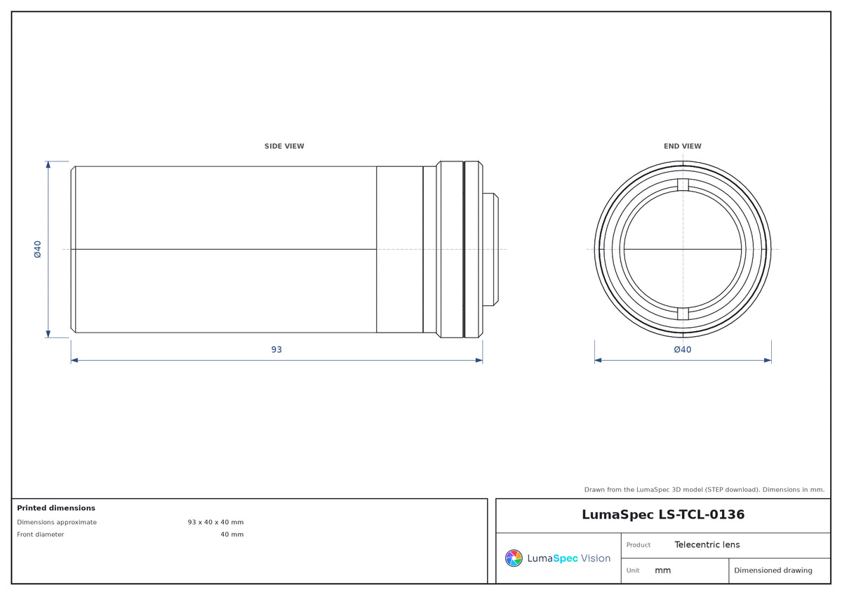 LS-TCL-0136 dimensions (mm)