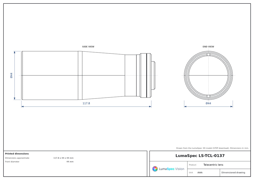 LS-TCL-0137 dimensions (mm)