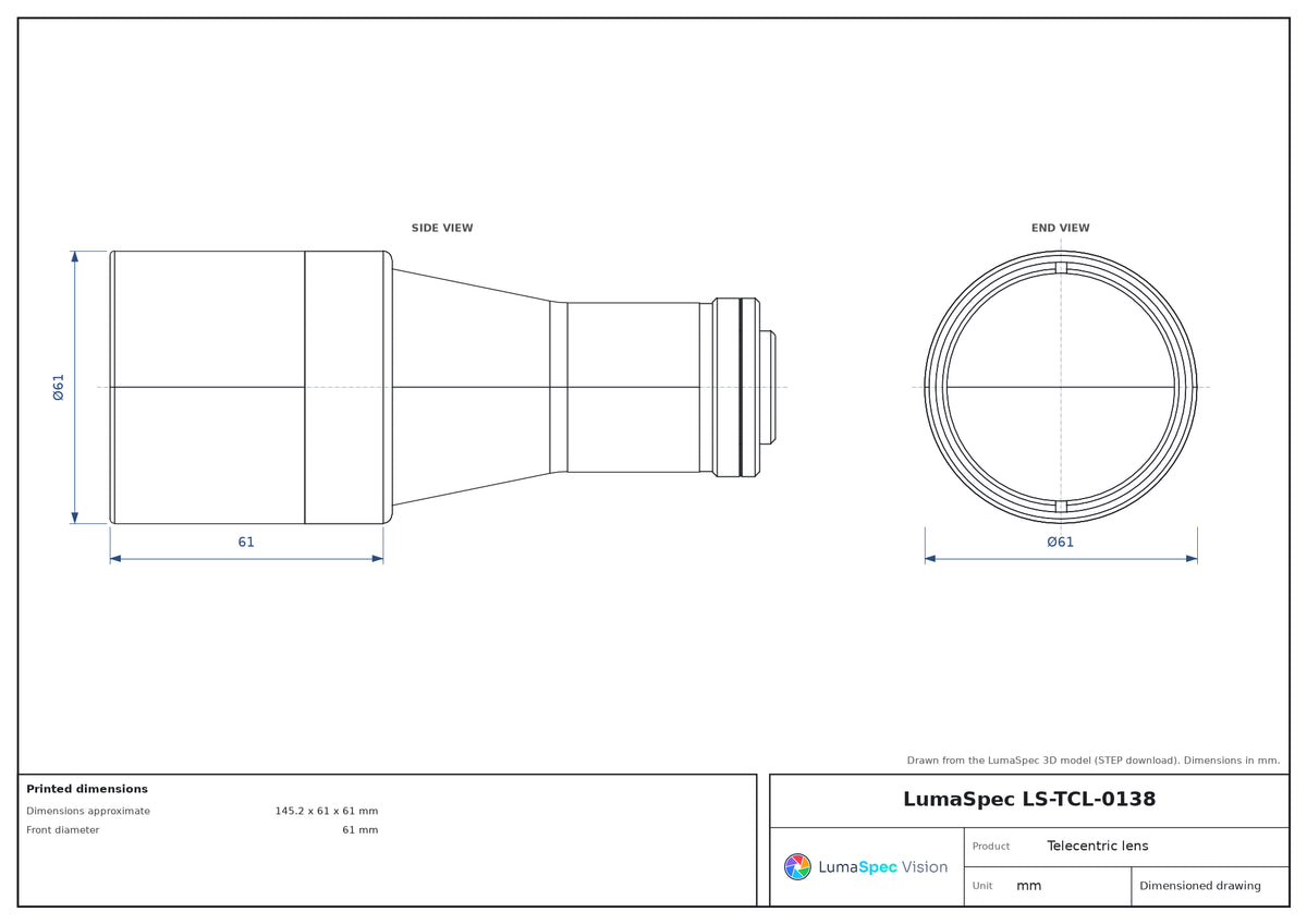 LS-TCL-0138 dimensions (mm)