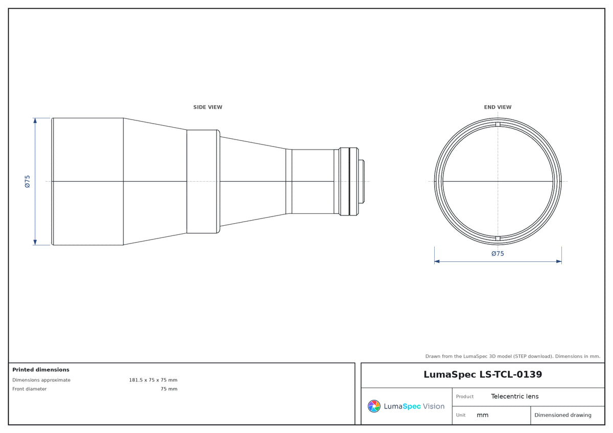 LS-TCL-0139 dimensions (mm)