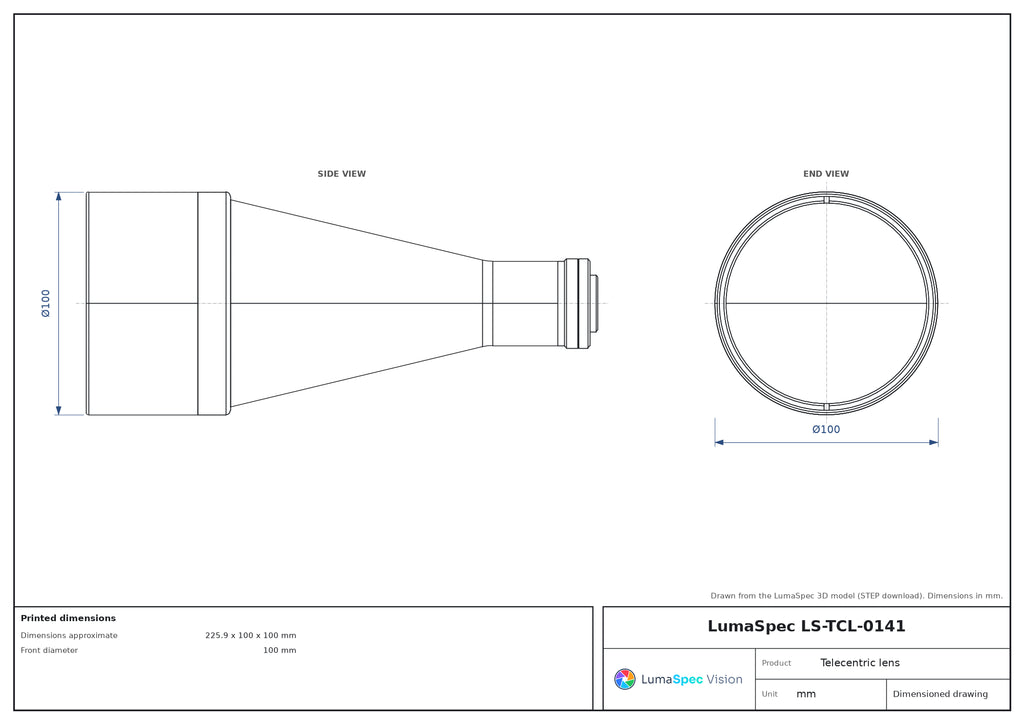 LS-TCL-0141 dimensions (mm)