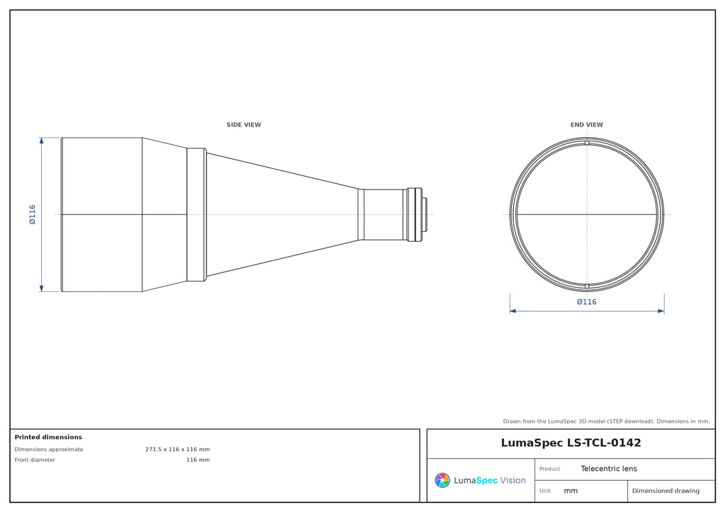 LS-TCL-0142 dimensions (mm)