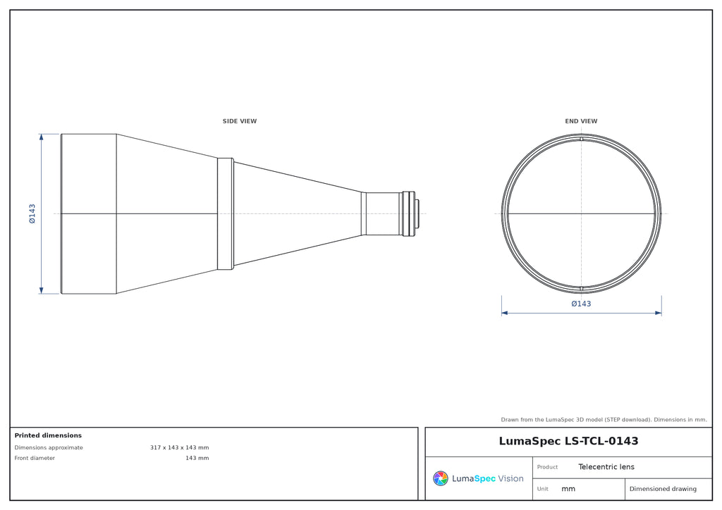 LS-TCL-0143 dimensions (mm)