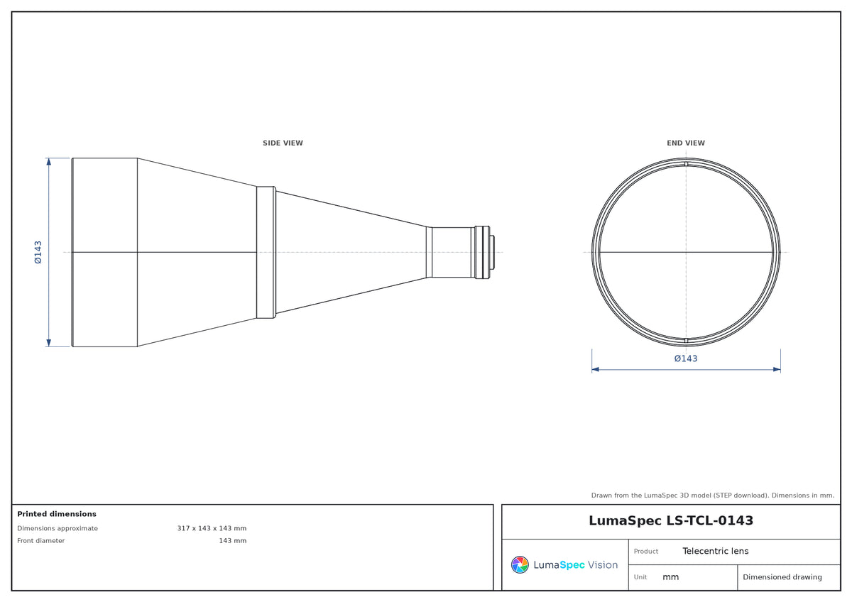 LS-TCL-0143 dimensions (mm)