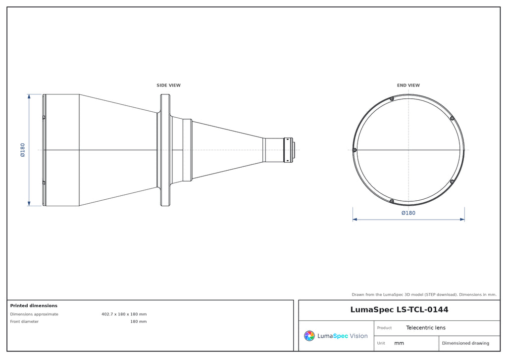 LS-TCL-0144 dimensions (mm)