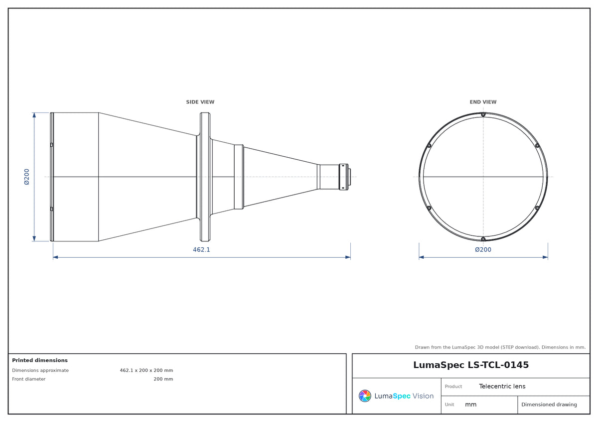 LS-TCL-0145 dimensions (mm)