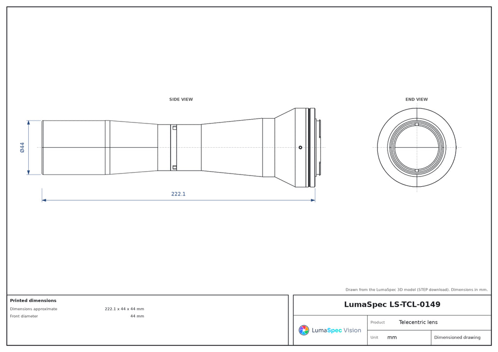 LS-TCL-0149 dimensions (mm)