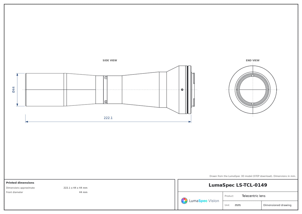 LS-TCL-0149 dimensions (mm)